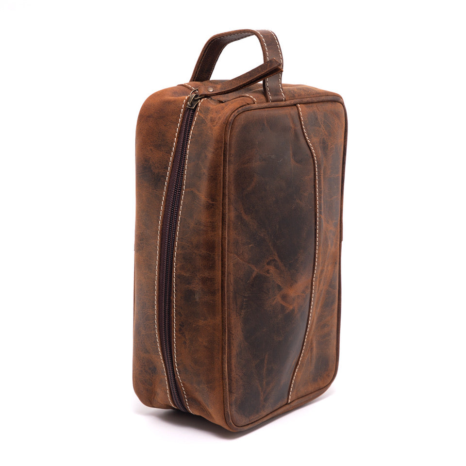 Antique Leather Toiletry Bag
