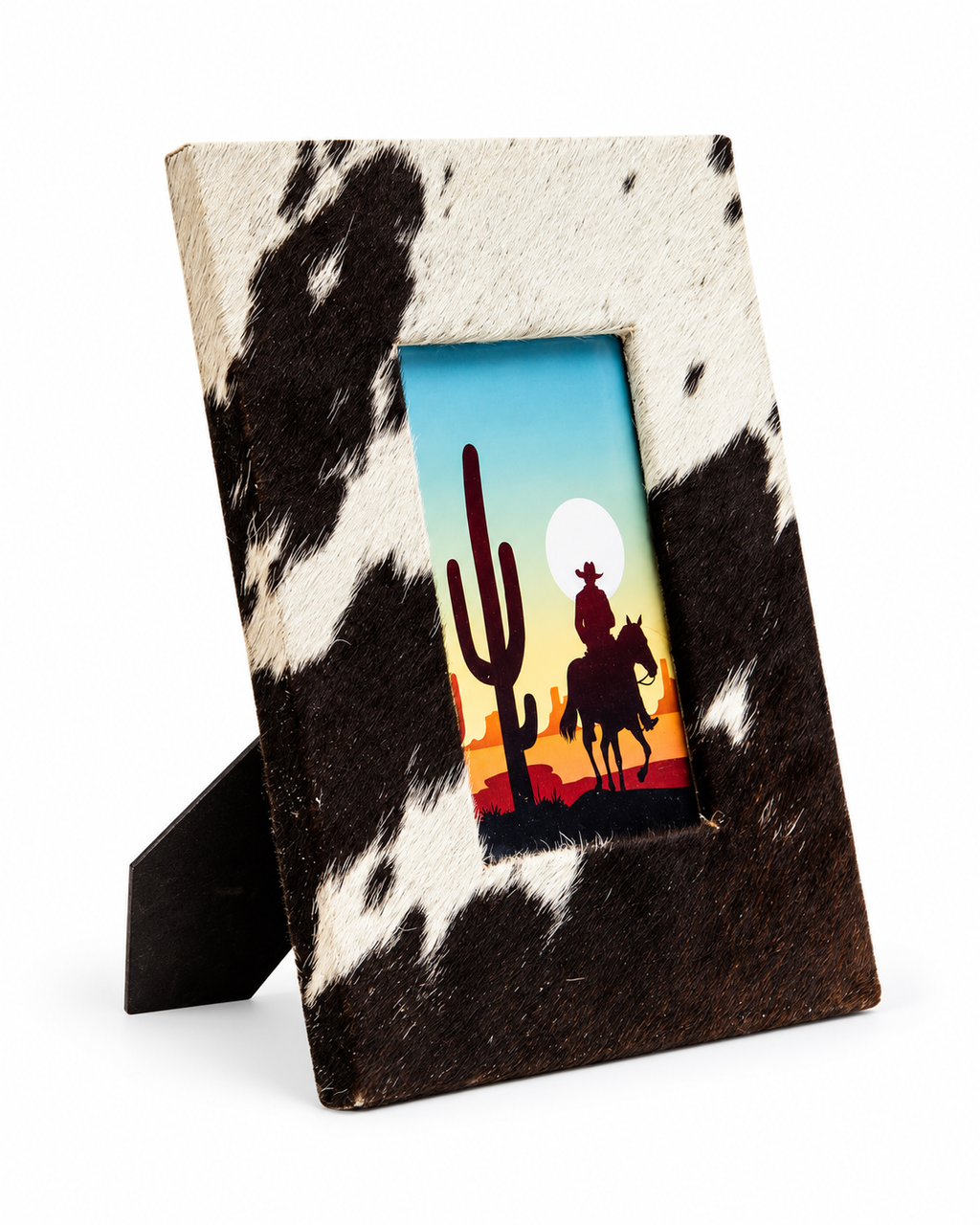 Myra Cowhide Photo Frame Black