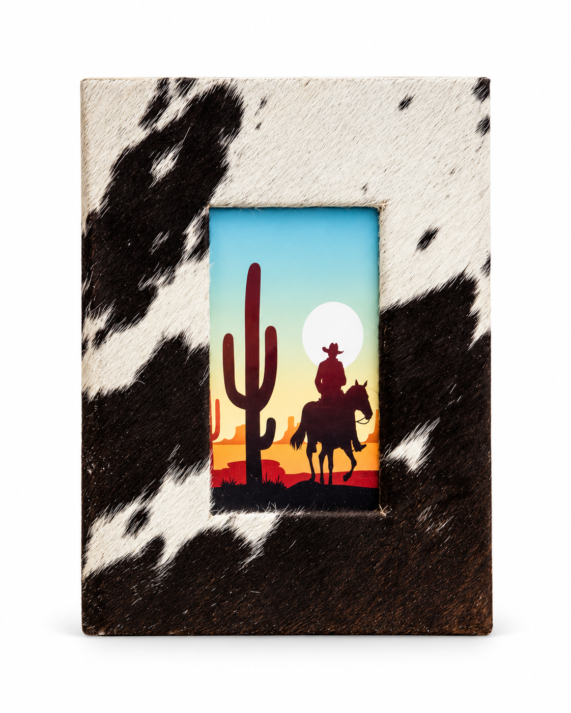 Myra Cowhide Photo Frame Black