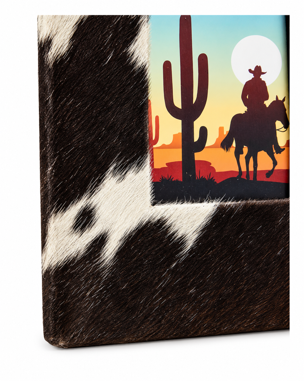 Myra Cowhide Photo Frame Black