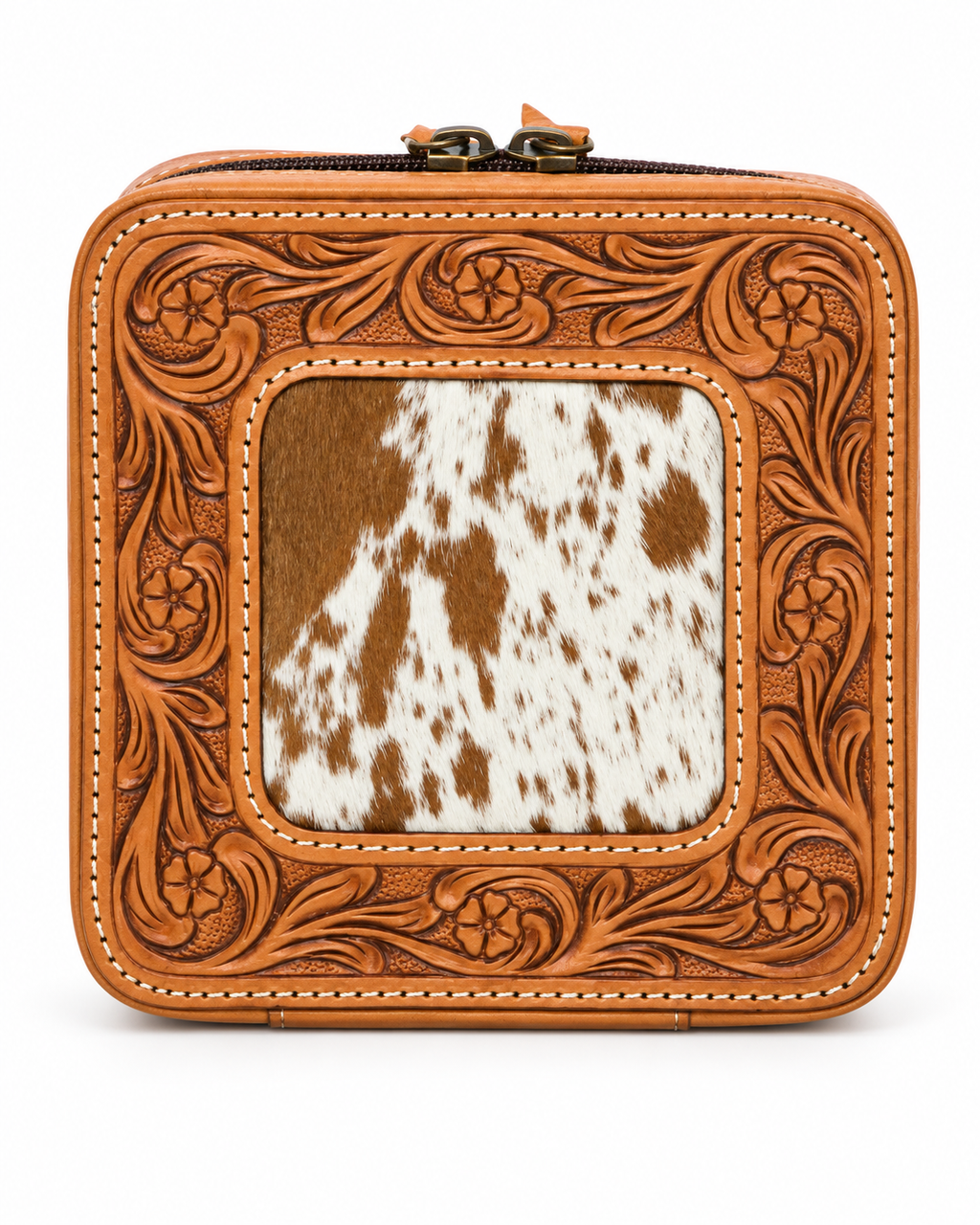 Tooled Cowhide Jewellery Box