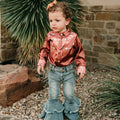 Brown Vintage Pearl Snap Onesie