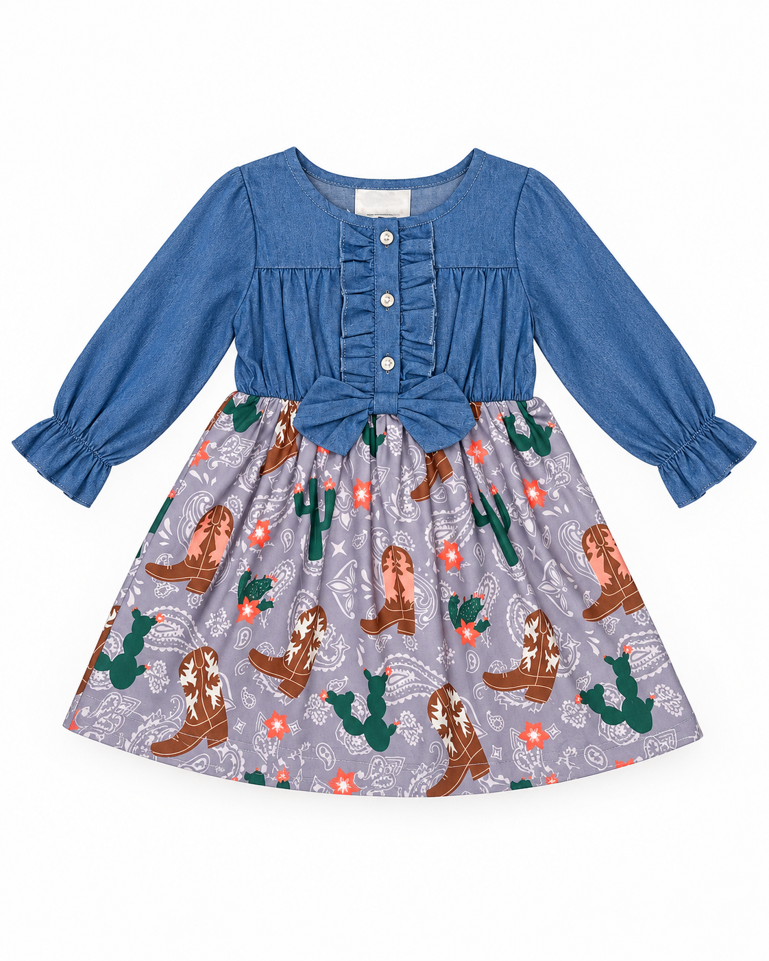 Cactus And Boot Denim Dress