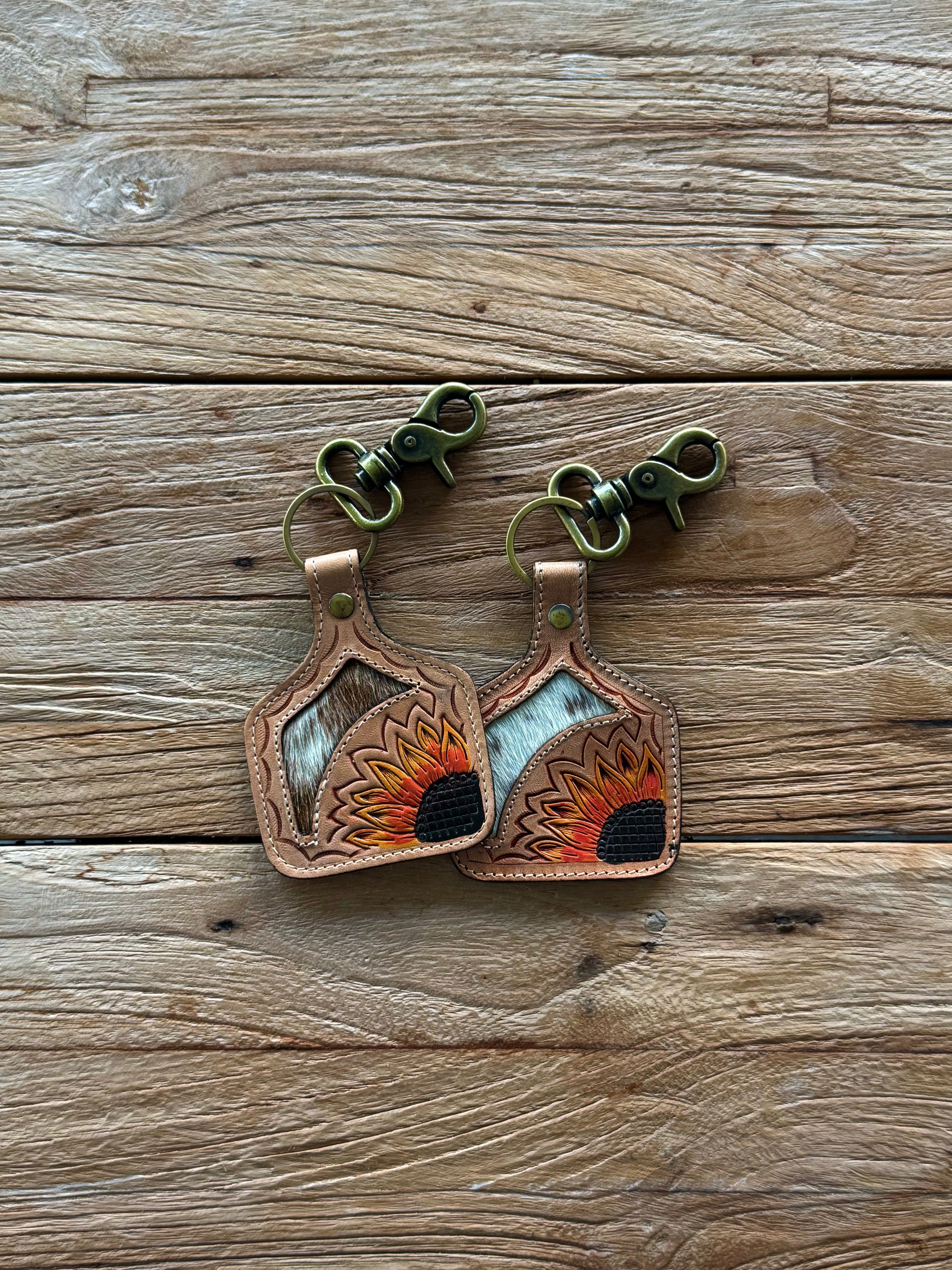 Myra Desert Bloom Hand Tooled Keyring