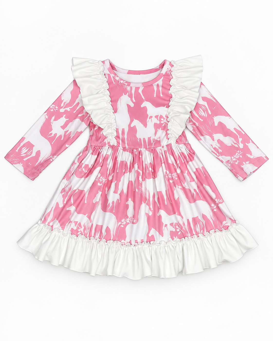 Grazing Horse Ruffle Dress