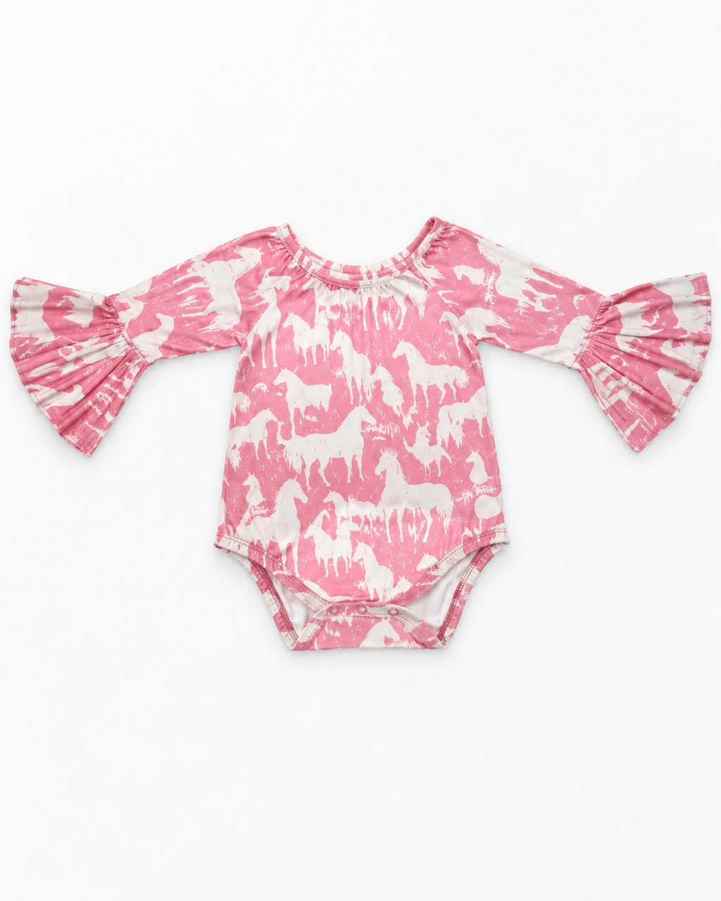 Grazing Horses Long Sleeve Onesie