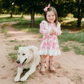 Grazing Horse Ruffle Long Sleeve Dress Toddler