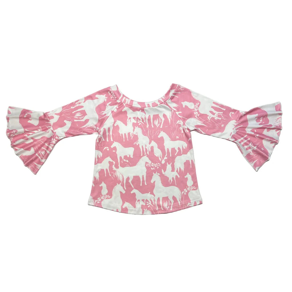 Grazing Horses Long Sleeve Top Toddler
