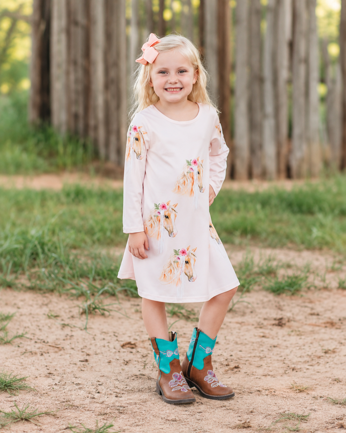 Horse Head Pink Tassel Dress