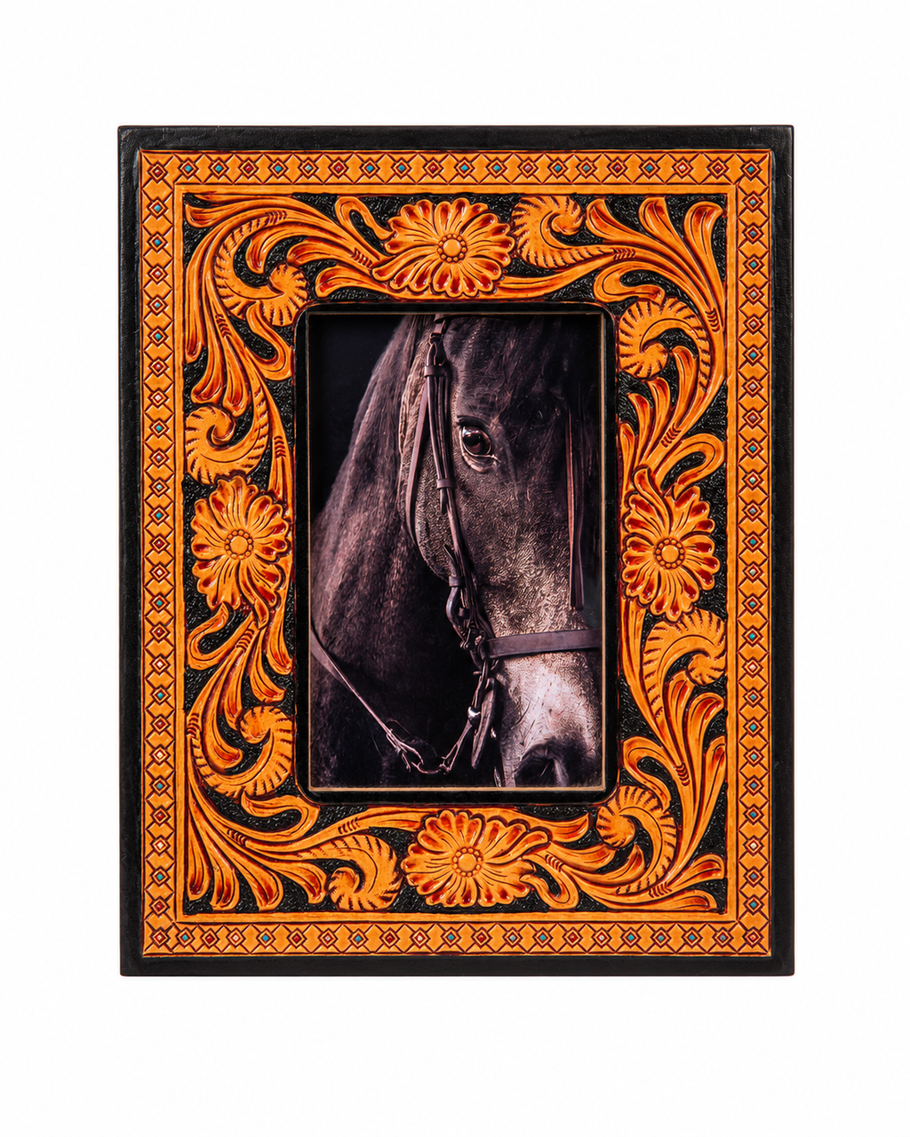 Myra Classic Hand-Tooled Photo Frame