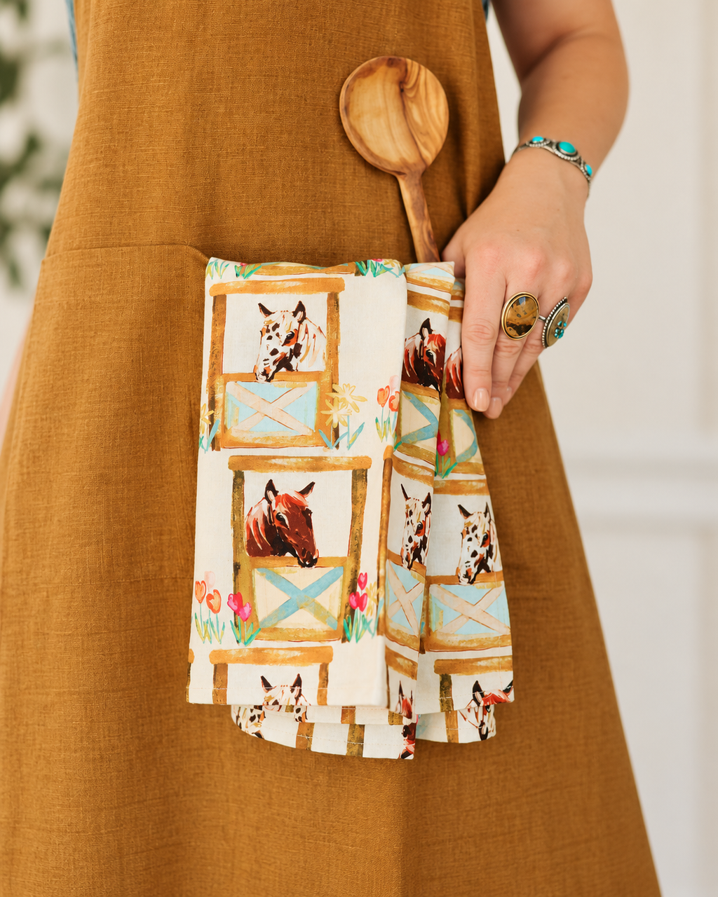Tirzah Spring Horses Tea Towel