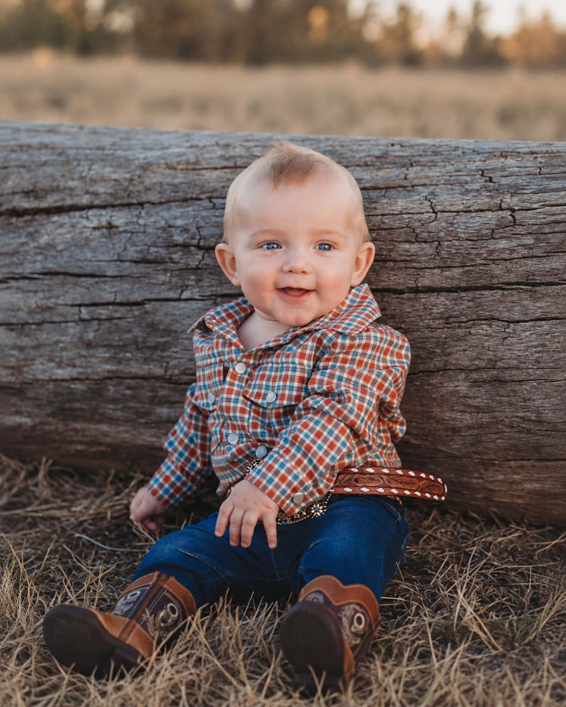 Plaid Pearl Snap Onesie