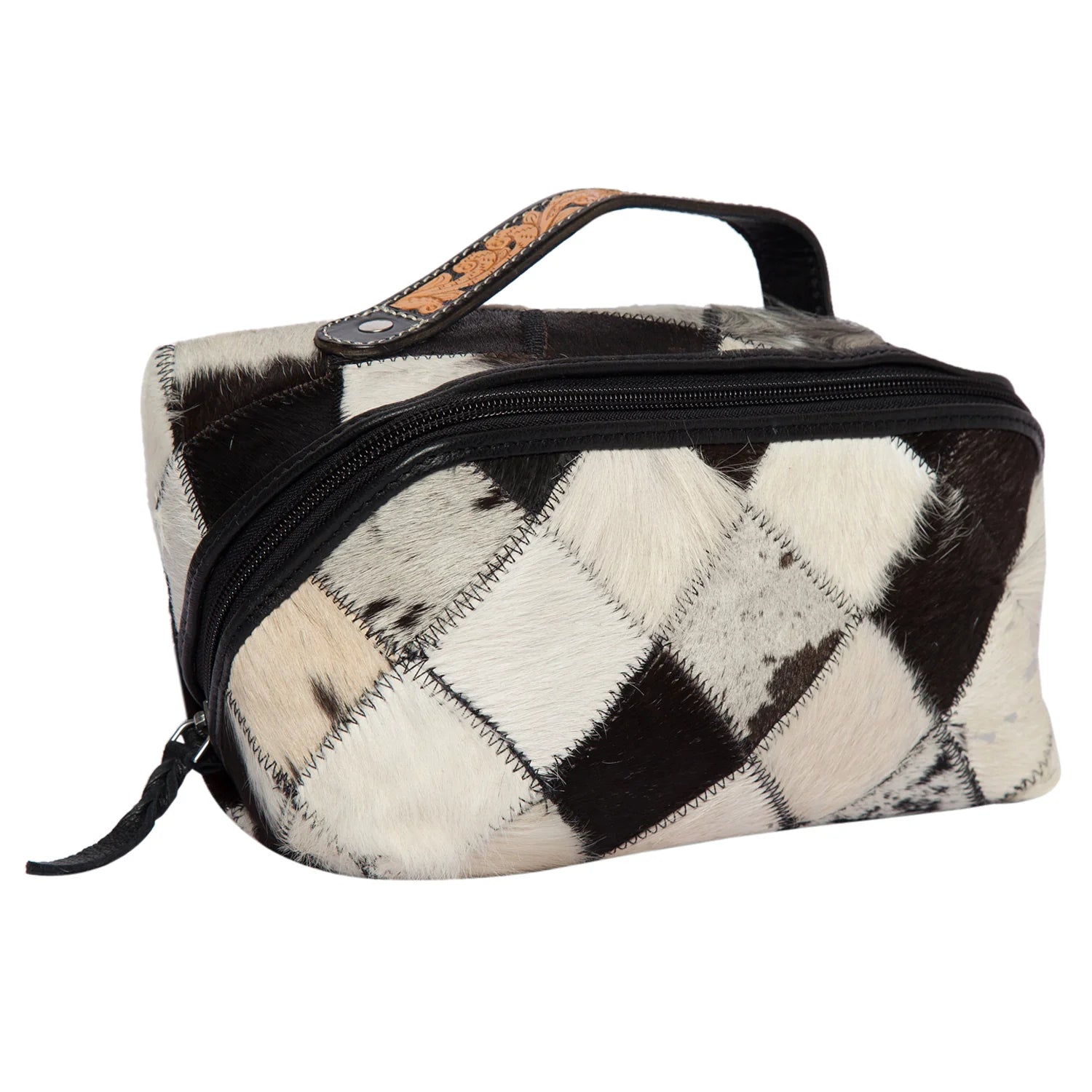 Patchwork Cowhide Cosmetics Bag