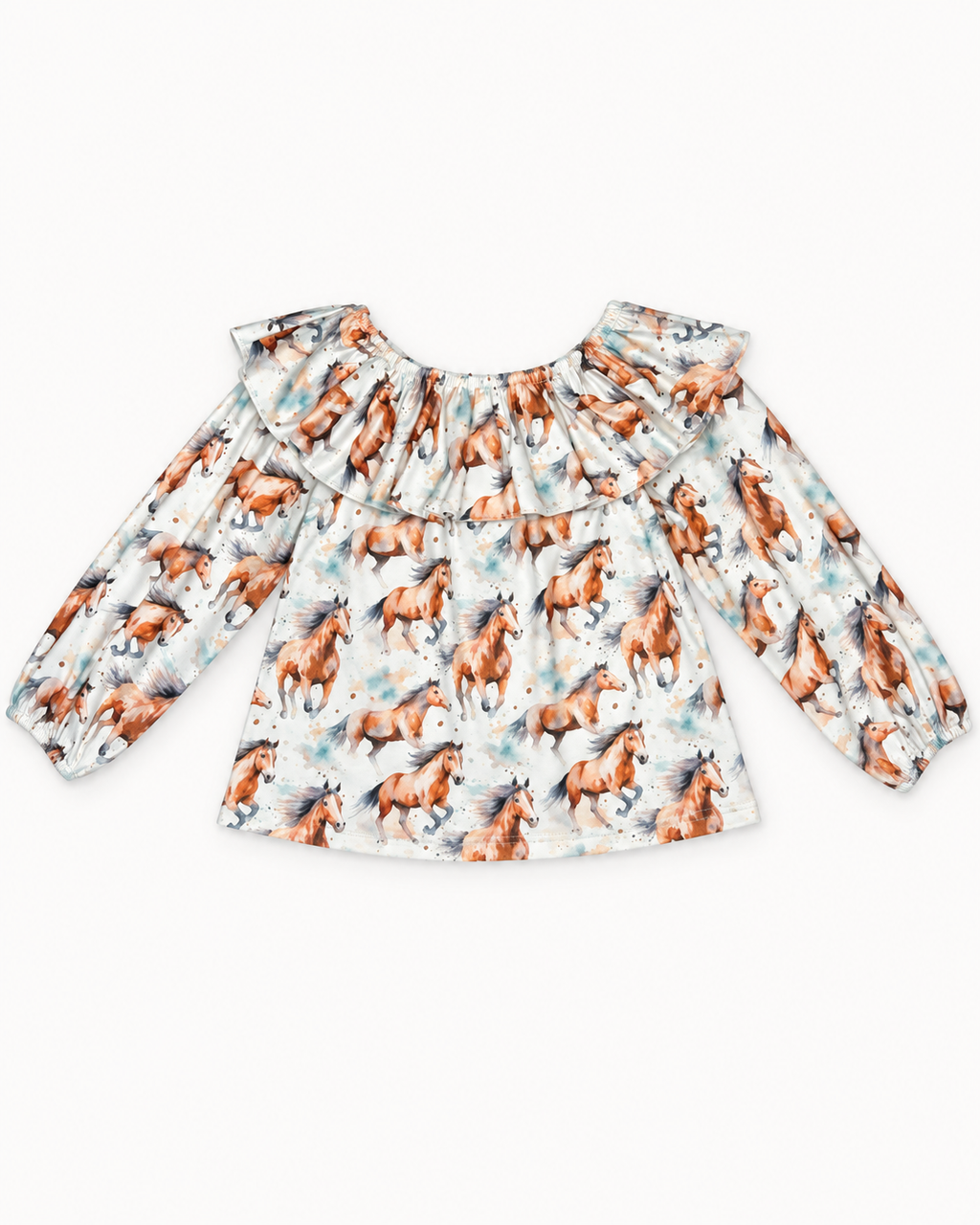 Running Horses Long Sleeve Top