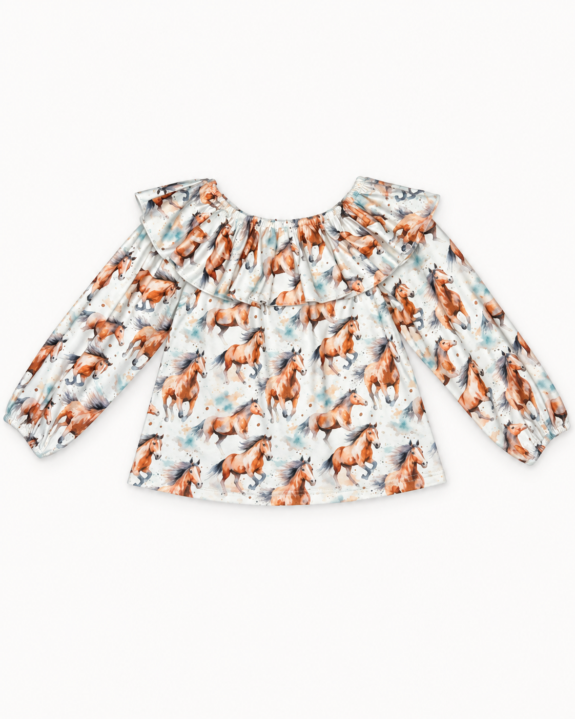 Running Horses Long Sleeve Top