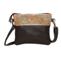 Tooling Leather Hand Carved Turquoise Bag