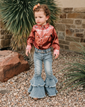 Brown Vintage Pearl Snap Onesie