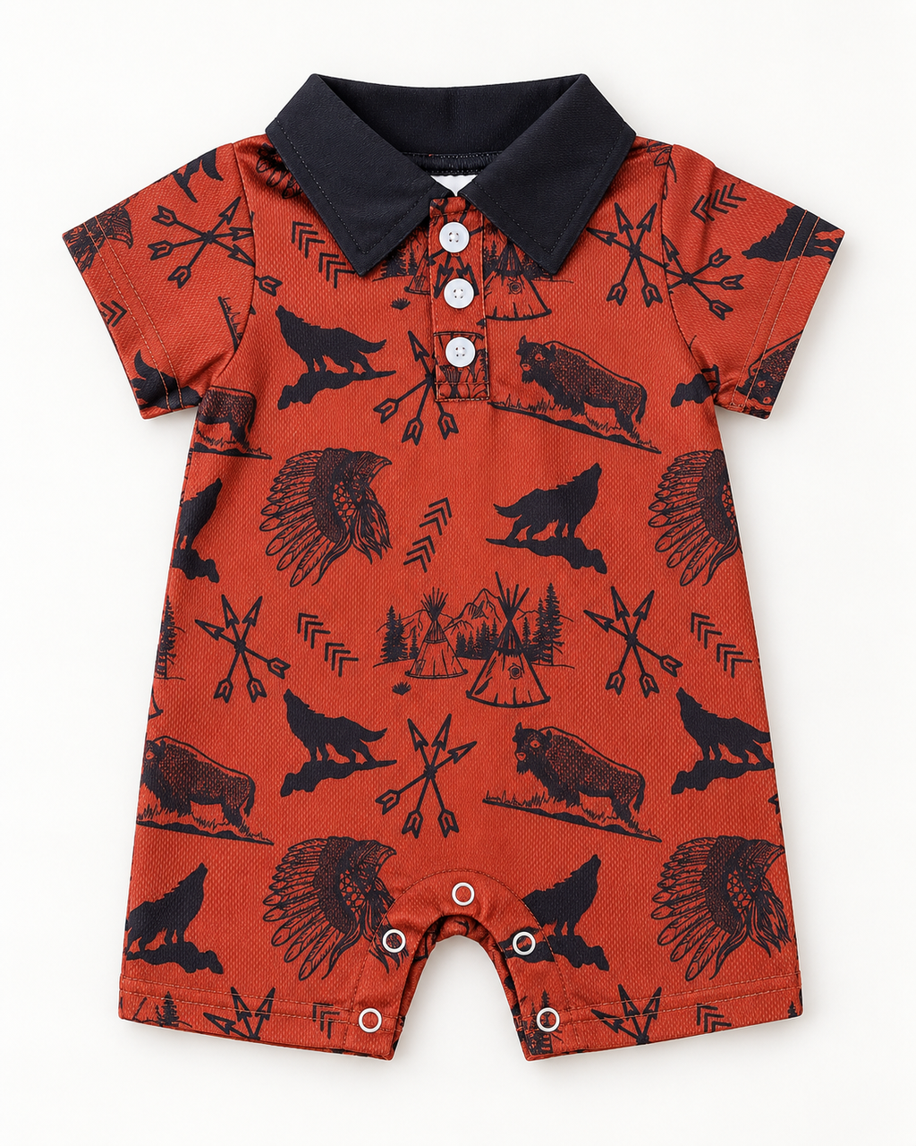 Maroon Indian Print Romper