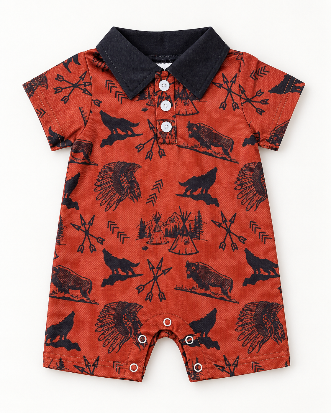 Maroon Indian Print Romper